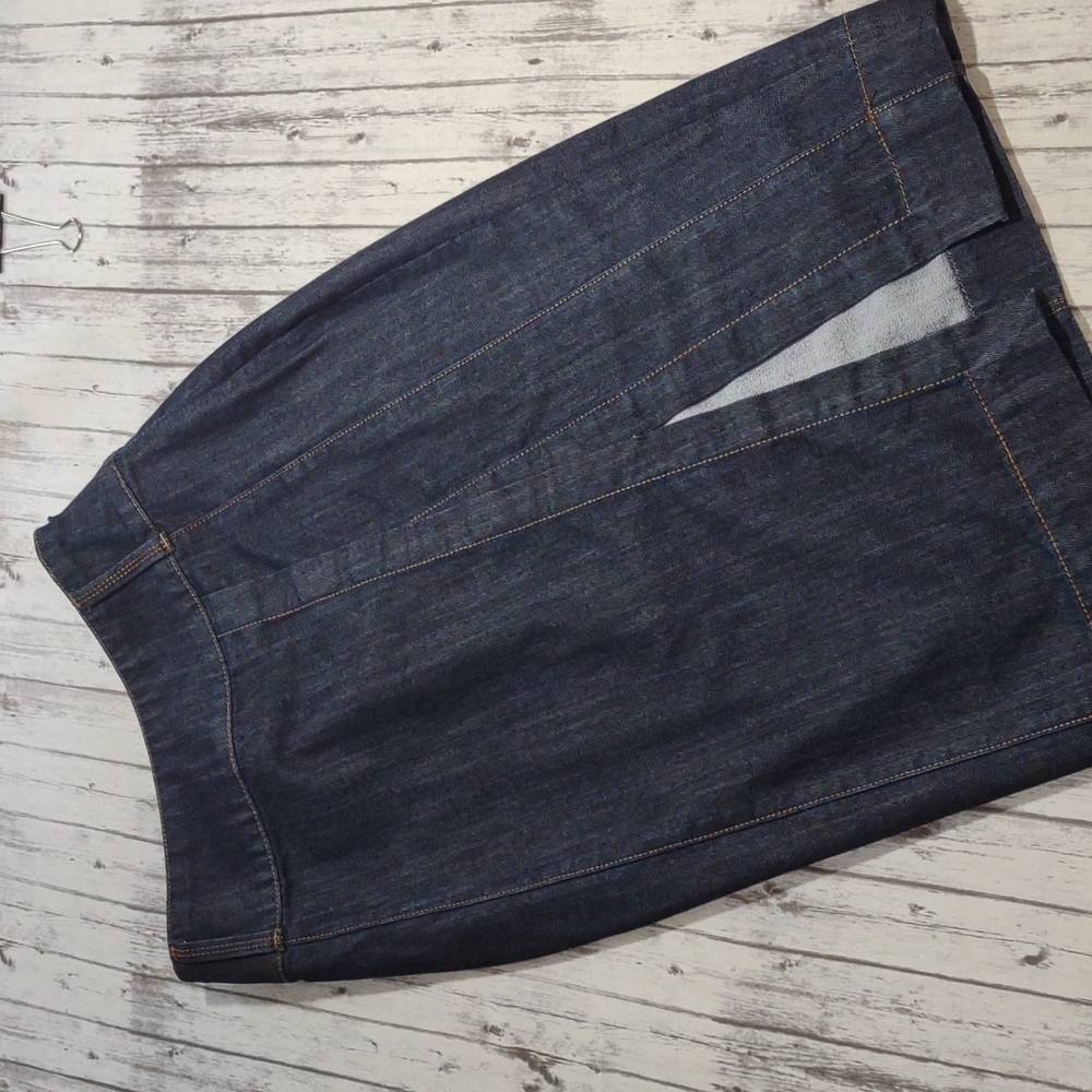 WHBM Dark Blue Denim Pencil Skirt